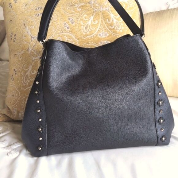 COACH Edie 31 Silver Stud/Floral Rivets Classic Handbag - Picture 4 of 16